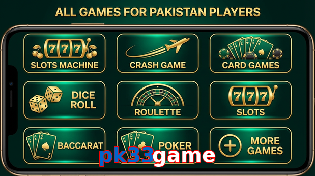 Main screen of Pk33game games page for PK players